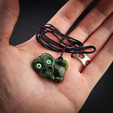 Natural Jade Small Hei Tiki Pendant Necklace (N2280)