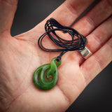 Natural Jade Koru Twist Pendant Necklace (N2204)