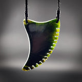 Natural Jade Notched Niho Pendant Necklace (N2284)