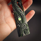 Natural Dark Jade XL Manaia Toki Pendant Necklace (N2255)