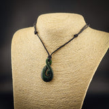 Natural Jade Koru Twist Pendant Necklace (N2261)