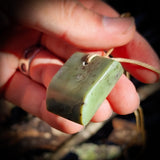 NZ Greenstone Pounamu Toki Pendant Necklace (N480)