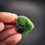 Natural Jade Heart Pendant Necklace (N2175)