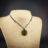 Natural NZ Jade Closed Koru Pendant Necklace (N2213)