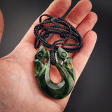 Natural Jade Double Manaia Pendant Necklace (N2153)