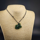 Natural Jade Small Hei Tiki Pendant Necklace (N2280)
