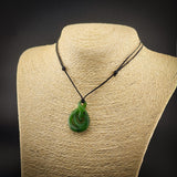 Natural Jade Koru Twist Pendant Necklace (N2204)
