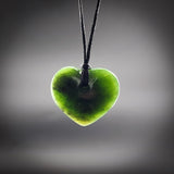Natural Jade Heart Pendant Necklace (N2175)