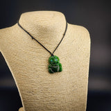 Natural Jade Small Tiki Pendant Necklace (N2247)