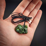 Natural Jade Small Hei Tiki Pendant Necklace (N2259)