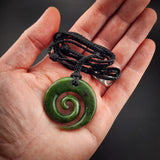 Natural Jade Koru Pendant Necklace (N2191)