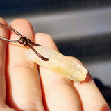 Natural Raw Citrine Point Pendant Necklace on Sliding Knot Cord (116A5)