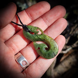 NZ Greenstone / Pounamu Manaia Pendant Necklace (N715)