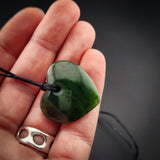 Natural Jade Heart Pendant Necklace (N2181)