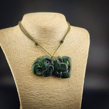 Natural Jade Side Hei Tiki Pendant Necklace (N2262)