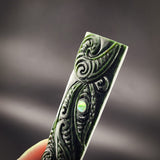 Natural Dark Jade XL Manaia Toki Pendant Necklace (N2255)