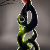 Natural Jade XL Double Manaia Pendant Necklace (N2241)