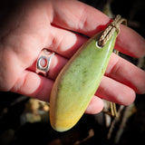NZ Greenstone Pounamu Freeform Drop Pendant Necklace (N738)
