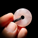 30mm Rose Quartz Donut Pendant Necklace