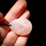 Natural Rose Quartz Waterdrop Pendant Necklace