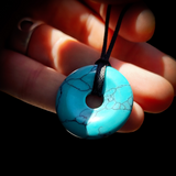 30mm Turquoise Donut Pendant Necklace