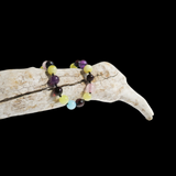 Amber Teething Bracelet / Anklet - Butter & Cherry Amber, Amethyst, Rose Quartz, Amazonite