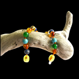 Amber Teething Bracelet / Anklet - Polished Amber, Jade, Turquoise, Lapis Lazuli