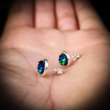 Childrens 925 Sterling Silver Dragon Scale Stud Earrings