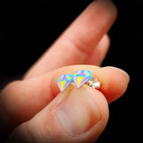 Childrens 925 Sterling Silver Colorful Diamond Shape Stud Earrings