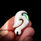 Small Hook Bone Carving Pendant Necklace
