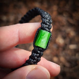 Natural Jade Cylinder Macrame Bracelet