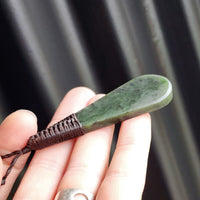 NZ Greenstone Pounamu Patu Pendant Necklace (N176)