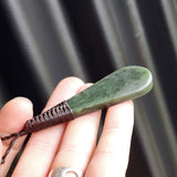 NZ Greenstone Pounamu Patu Pendant Necklace (N176)