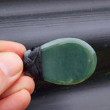 Nephrite Greenstone Patu Pendant Necklace (N329)