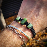 NZ Greenstone Pounamu One Off Macrame Bracelet (1A3-844)