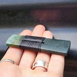 NZ Greenstone Pounamu Toki Pendant Necklace (N448)