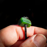 NZ Greenstone Pounamu One Off Macrame Anklet (1A3-826)