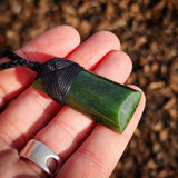 NZ Greenstone Pounamu Toki Pendant Necklace (N980)