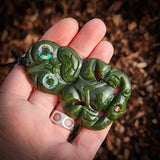 NZ Greenstone Pounamu Tiki Pendant Necklace (N926)