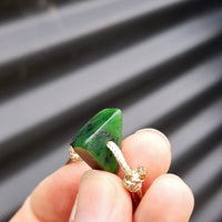NZ Greenstone Pounamu One Off Macrame Anklet (1A3-727)