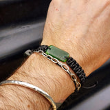 Natural Greenstone One Off Macrame Bracelet (1A3-798)