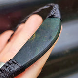 NZ Greenstone Pounamu Plate Pendant Necklace (N441)