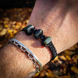 NZ Greenstone Pounamu One Off Macrame Bracelet (1A3-843)
