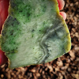 571g Raw Nephrite Jade Carving Slice (R14B736)