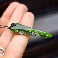 Natural Greenstone Pendant Necklace (AJJC2439)