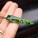 Natural Greenstone Pendant Necklace (AJJC2439)