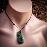 NZ Greenstone Pounamu Manaia Pendant Necklace (N872)