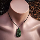 NZ Greenstone Pounamu Tiki Pendant Necklace (N870)