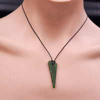 Natural Greenstone Pendant Necklace (AJJC2363)