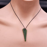Natural Greenstone Pendant Necklace (AJJC2363)